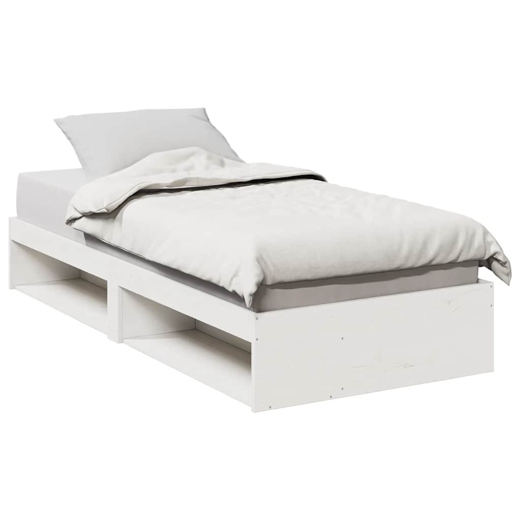 Łóżko dzienne bez materaca białe 100x200 cm lite drewno sosnowe Lumarko!