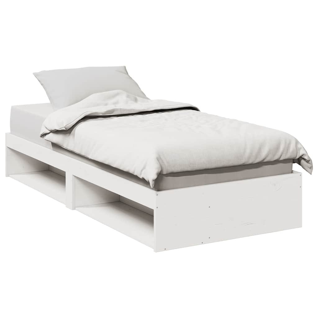 Łóżko dzienne bez materaca białe 75x190 cm lite drewno sosnowe Lumarko!