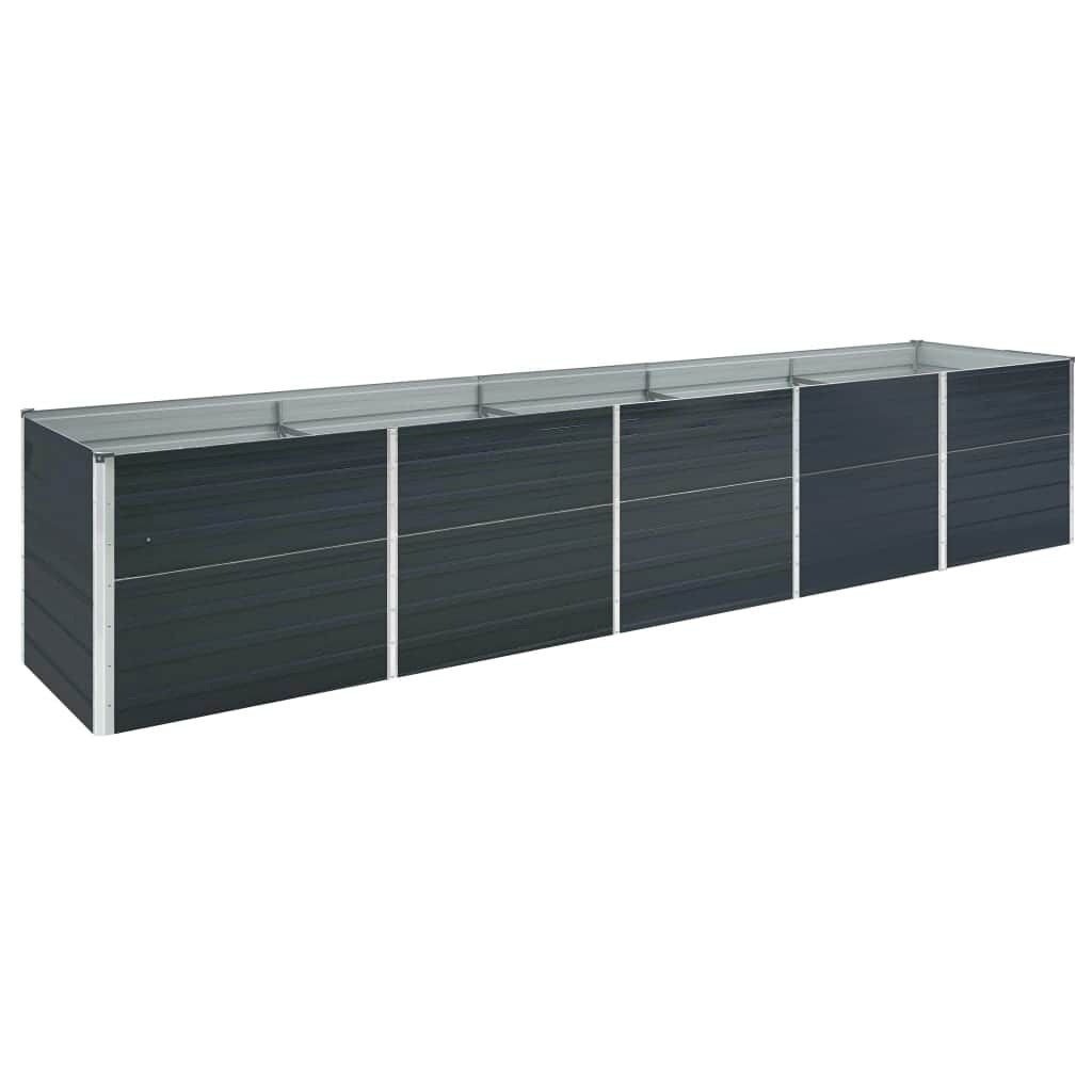 Podwyższona donica z galwanizowanej stali 400x80x45 cm antracyt Lumarko!