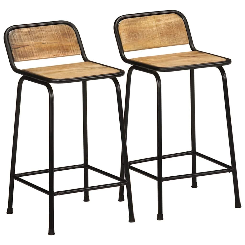 Hokery barowe 2 szt. 46x35,5x80 cm Drewno lite surowe mango Lumarko!