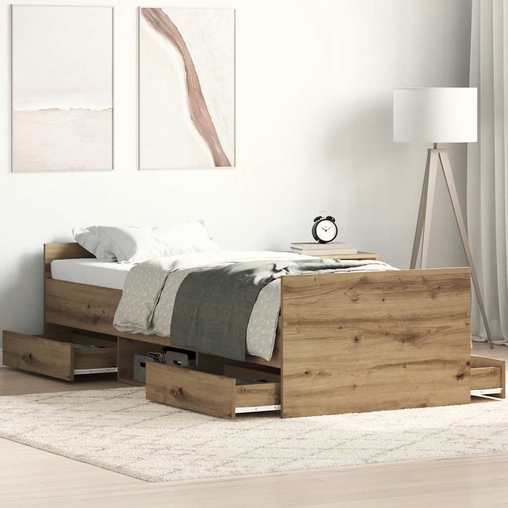 Rama łóżka bez materaca Artisan Oak 90x200cm Drewno klejone Lumarko!