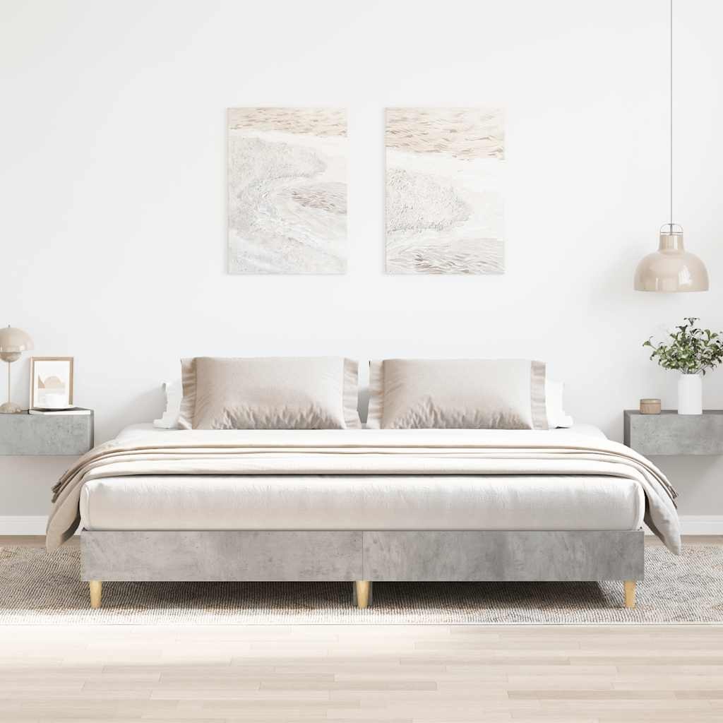 Rama łóżka bez materaca Betonowa szarość 200x200 cm Lumarko!