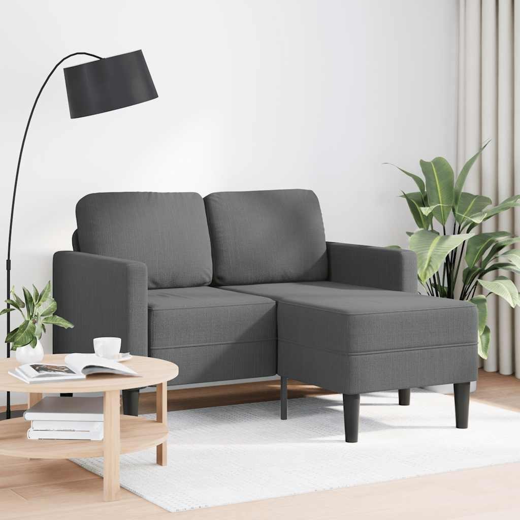 Sofa 2-osobowa z szezlongiem w kształcie litery L Ciemnoszara Lumarko!