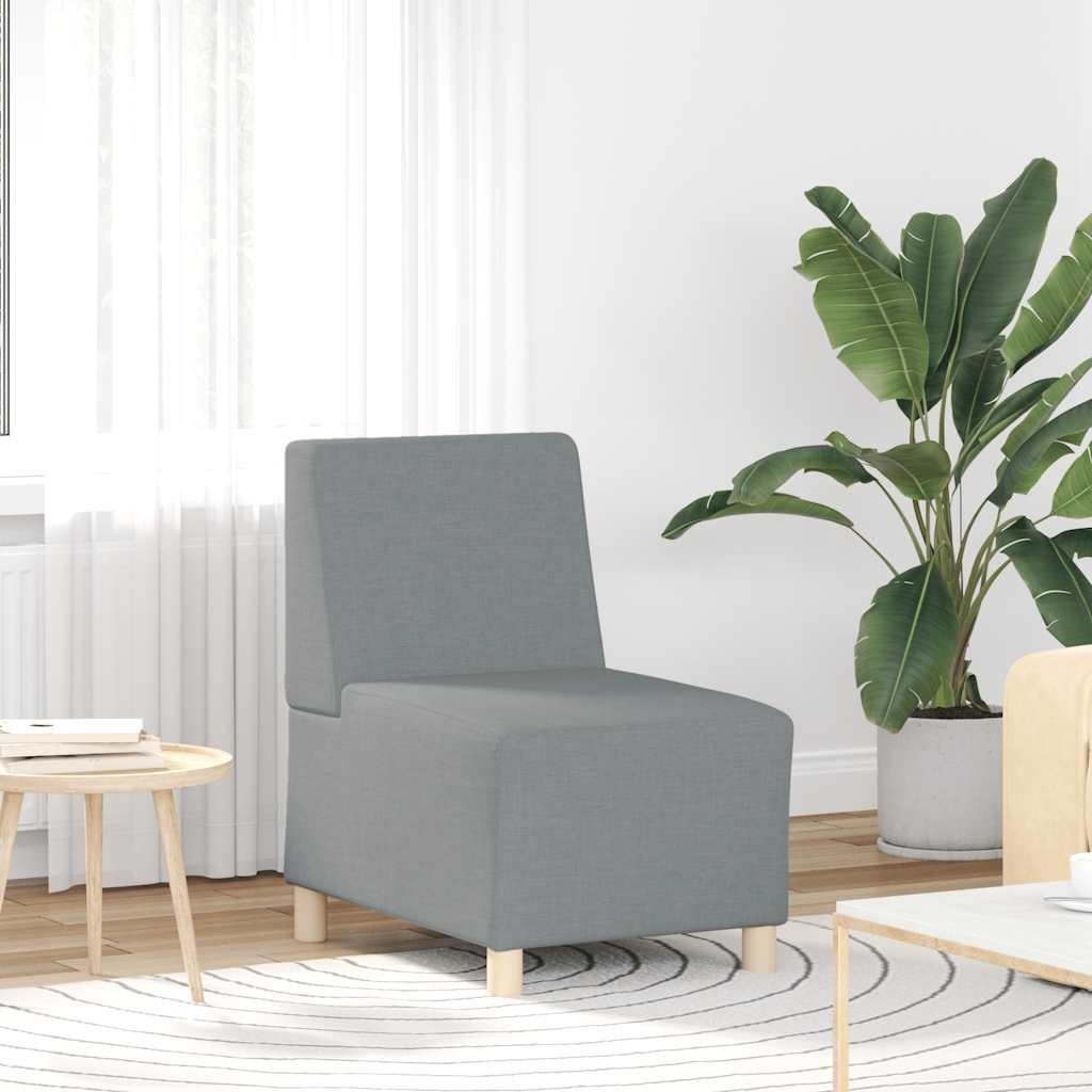 Modułowa sofa bez podłokietników, jasnoszara, 55 cm, materiał