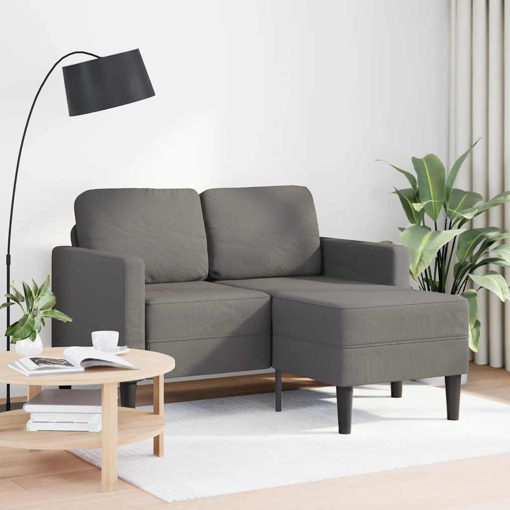 Sofa 2-osobowa z szezlongiem w kształcie litery L, jasnoszara Lumarko!