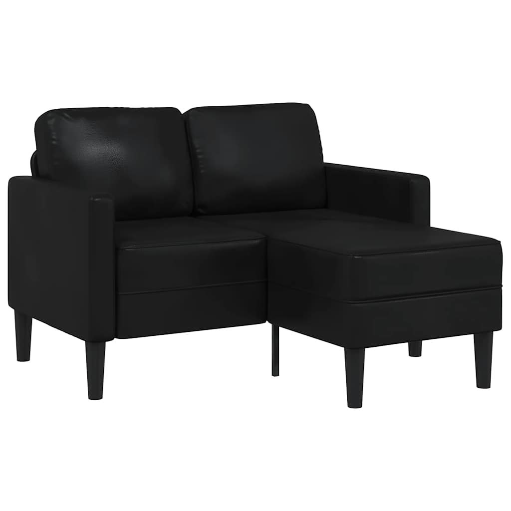 Sofa 2-osobowa z leżanką w kształcie litery L, czarna, 125 cm Lumarko!