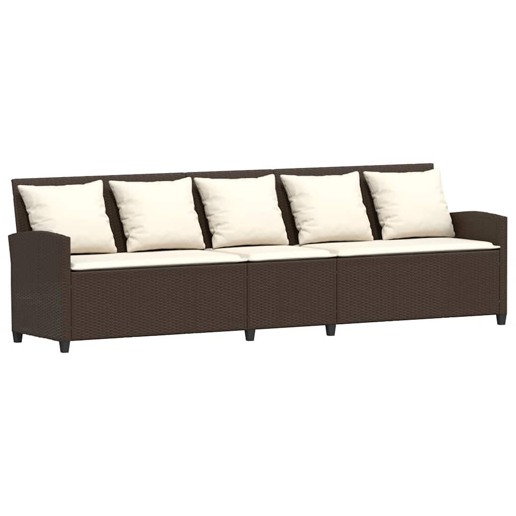Sofa ogrodowa 5-osobowa z poduszkami Brązowy polirattan Lumarko!
