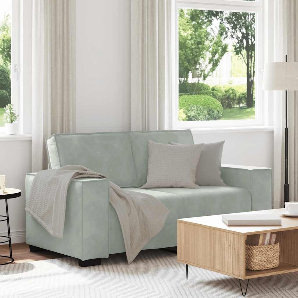 Sofa 2-osobowa, jasnoszara, 120 cm, tapicerowana aksamitem Lumarko!