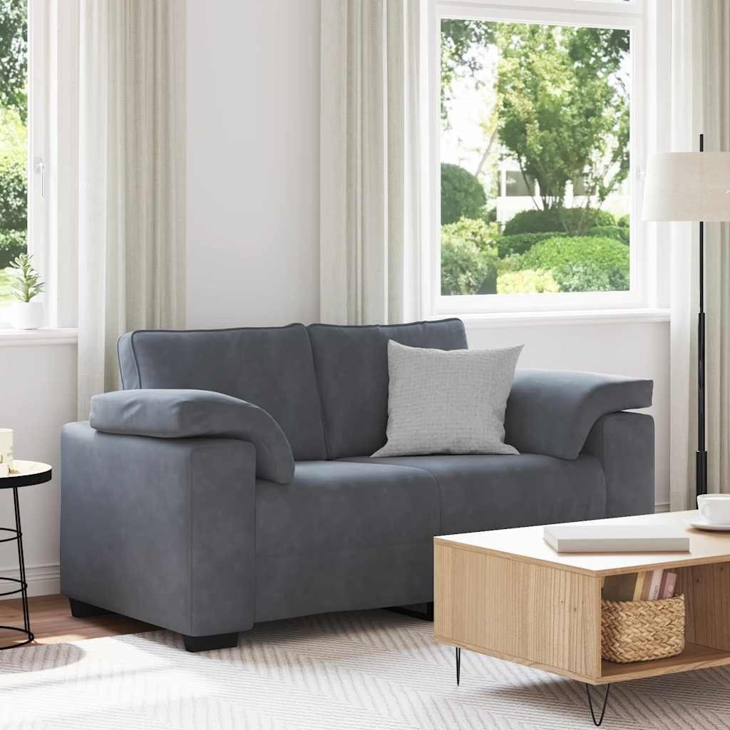 Sofa dwuosobowa Ciemnoszara 120 cm Aksamit Lumarko!