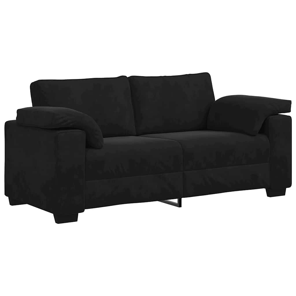 Sofa dwuosobowa czarna 140 cm aksamitna Lumarko!