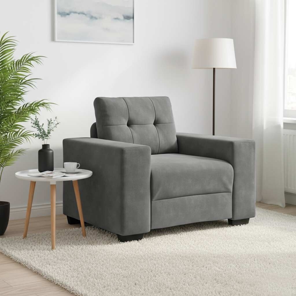 Sofa Fotel Ciemnoszary 60 cm Aksamit Lumarko!