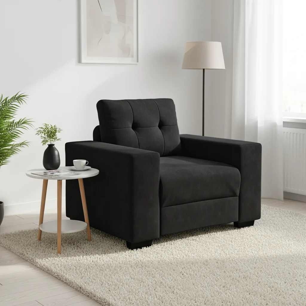 Sofa Fotel Czarny 60 cm Aksamit Lumarko!
