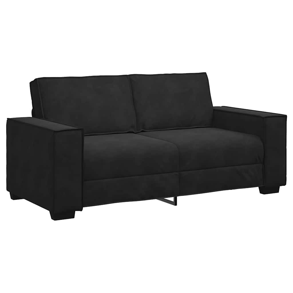 Sofa 2-osobowa, czarna, 140 cm, tapicerowana aksamitem Lumarko!