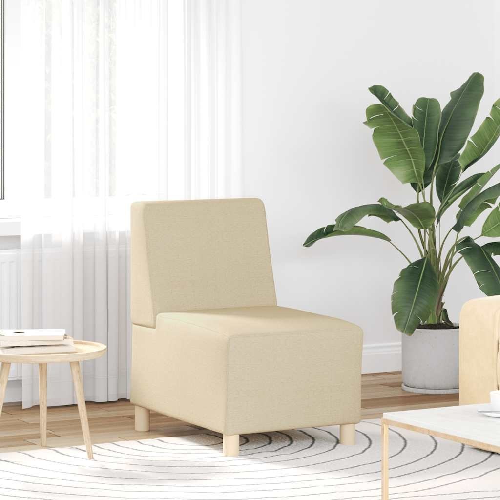 Modułowa sofa bez podłokietników Kremowa 55 cm Tkanina