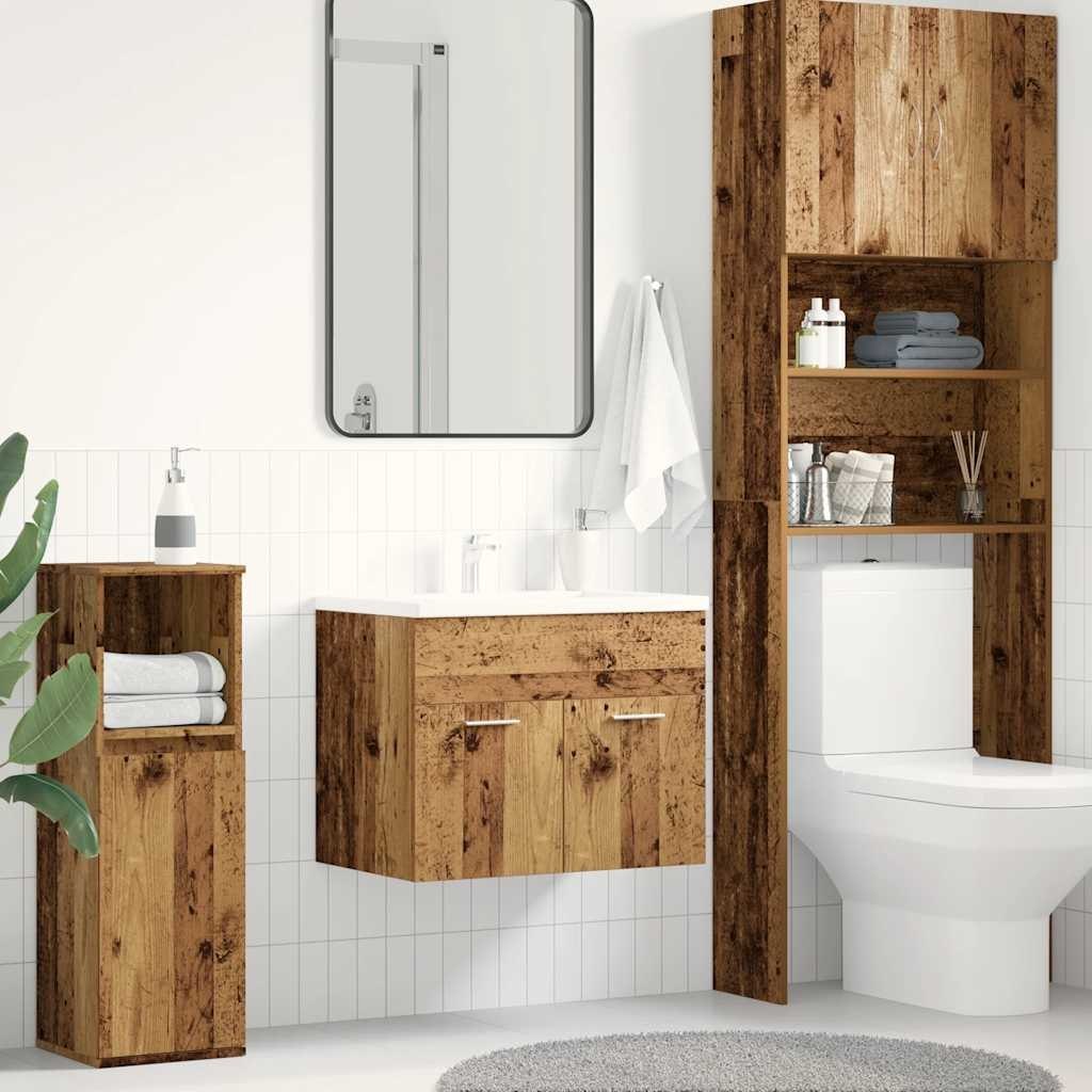 Szafka pod umywalkę łazienkową, stare drewno, 60x38,5x46 cm Lumarko!