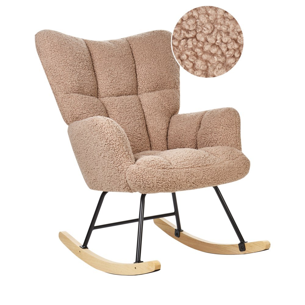 Fotel bujany OULU Boucle Piaskowy