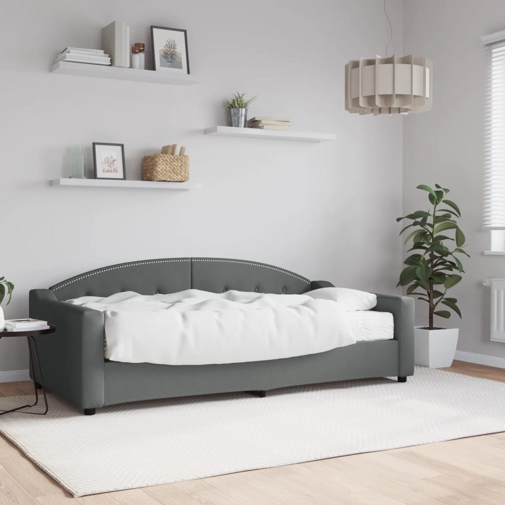 Sofa z materacem, ciemnoszara, 90x190 cm, tkanina Lumarko!