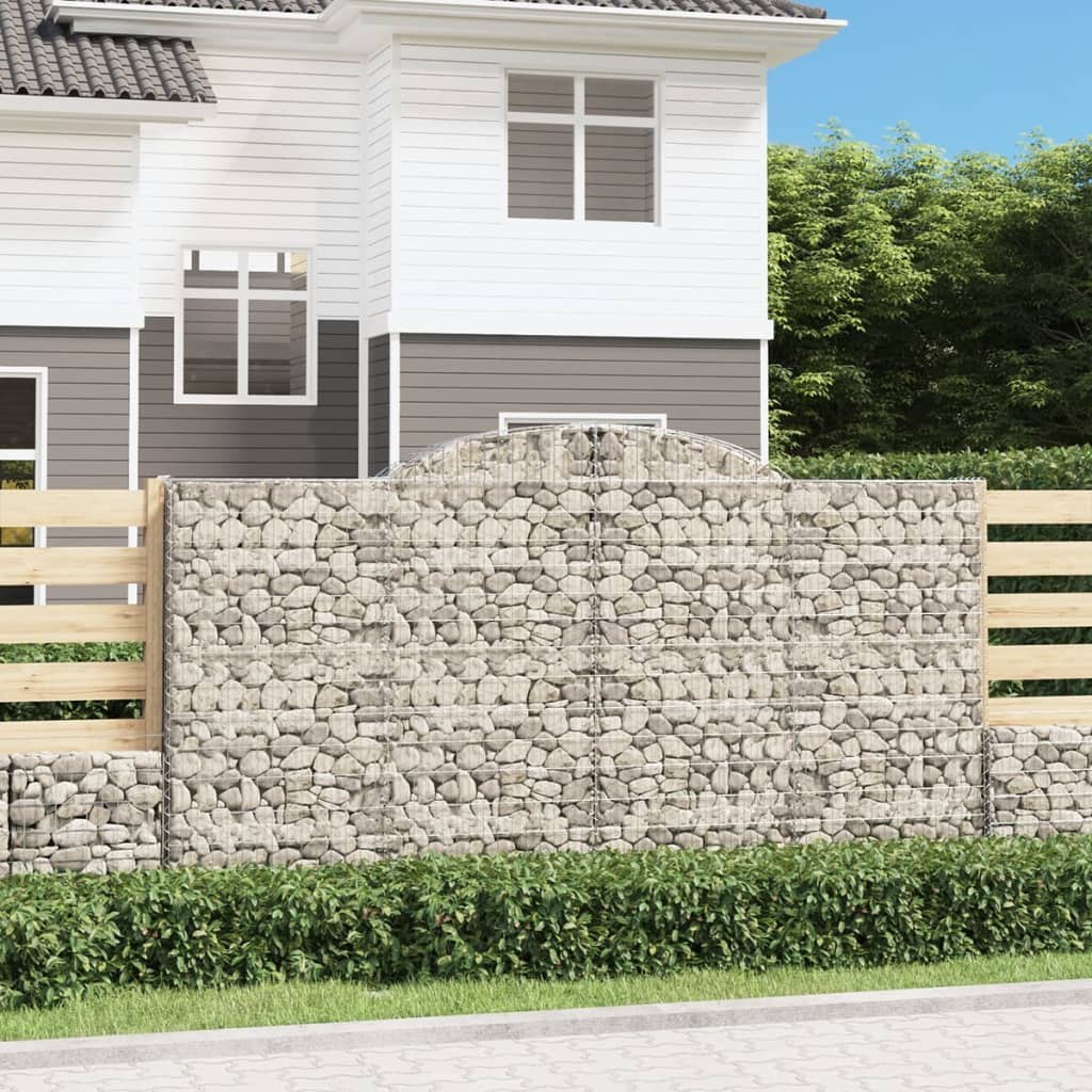 Kosze gabionowe, 4 szt, 300x30x160/180 cm, galwanizowane żelazo Lumarko!