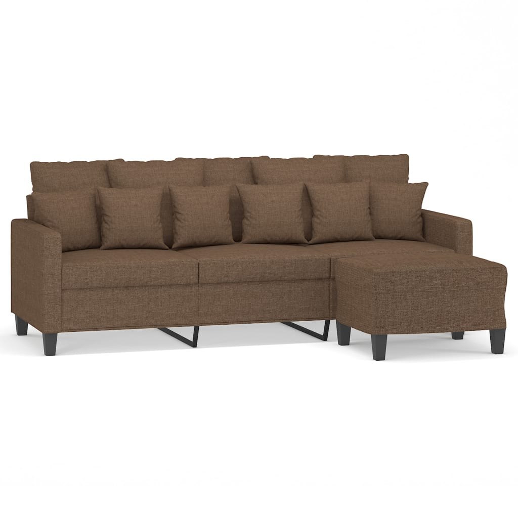3-osobowa sofa z podnóżkiem, brązowy, 180 cm, tkaniną Lumarko!