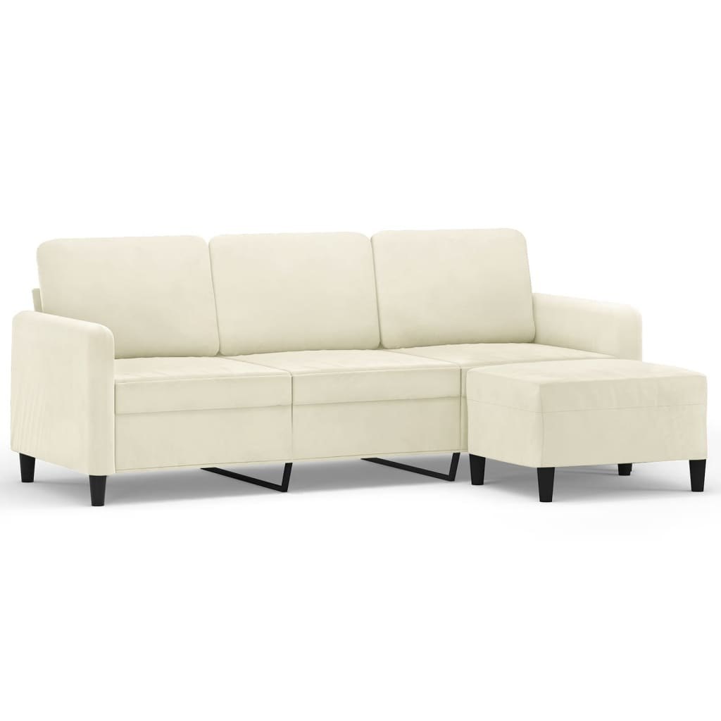 Sofa 3-osobowa, kremowa, 180 cm, tapicerowana aksamit Lumarko!