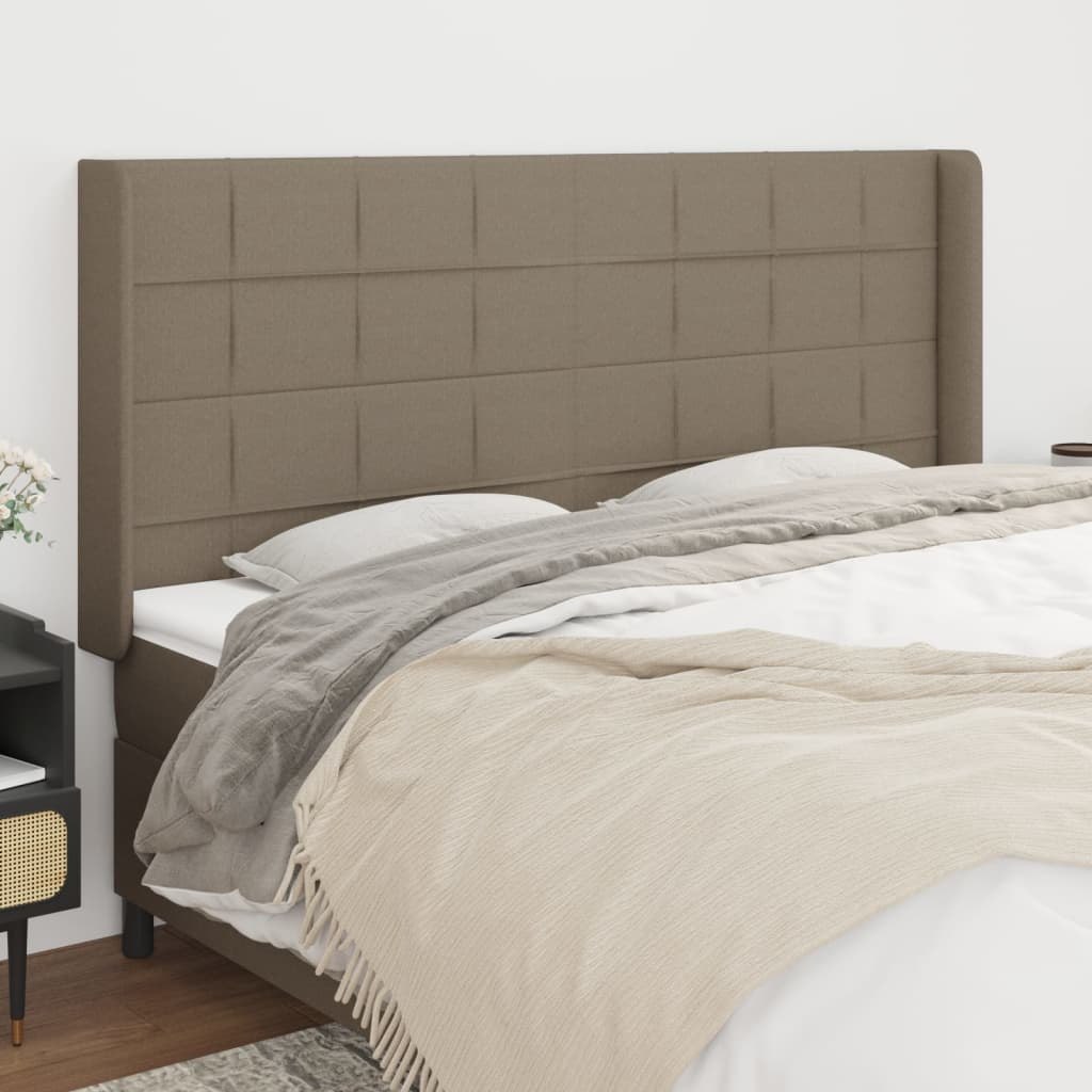 Zagłówek uszak, kolor taupe, 163x16x118/128 cm, tkanina Lumarko!