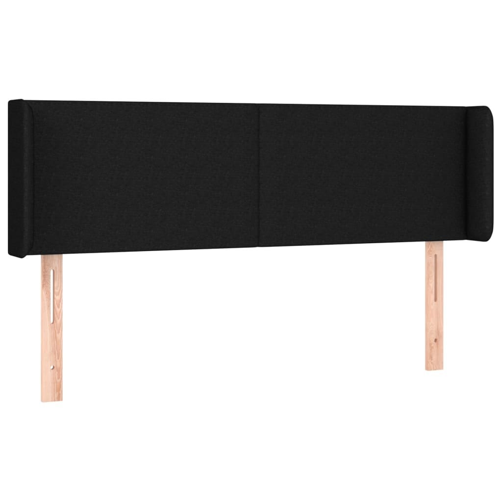 Zagłówek do łóżka z LED, czarny, 147x16x78/88 cm, tkanina Lumarko!