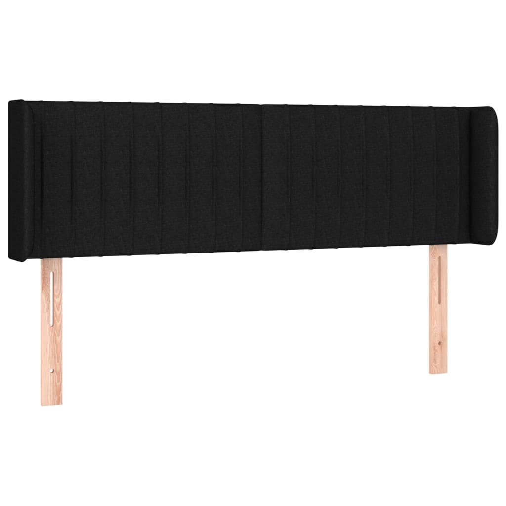 Zagłówek do łóżka z LED, czarny, 147x16x78/88 cm, tkanina Lumarko!