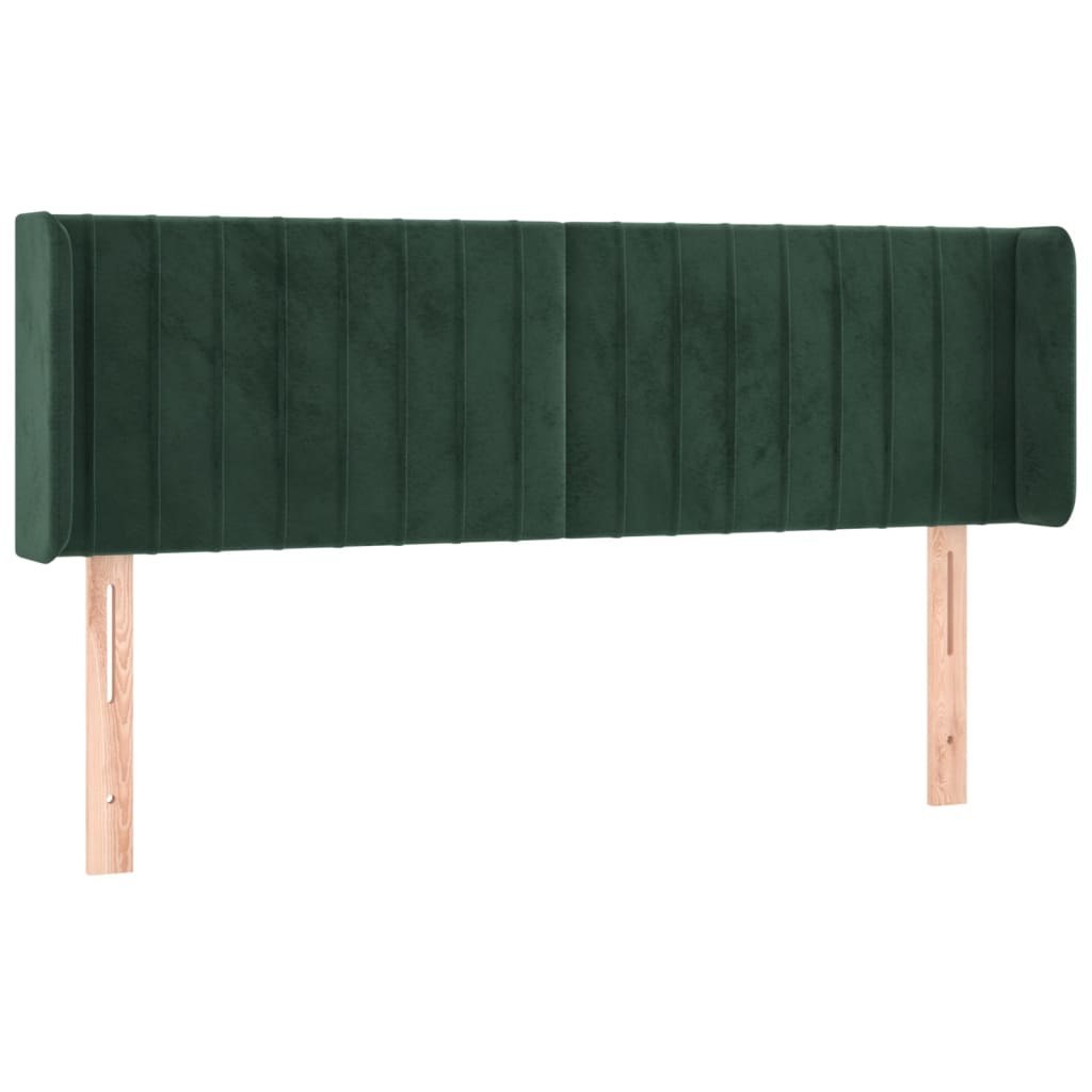 Zagłówek do łóżka z LED, ciemnozielony, 147x16x78/88cm, aksamit Lumarko!