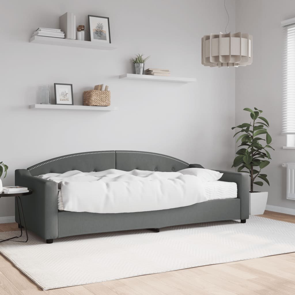 Sofa z materacem do spania, ciemnoszara, 90x200 cm, tkanina Lumarko!