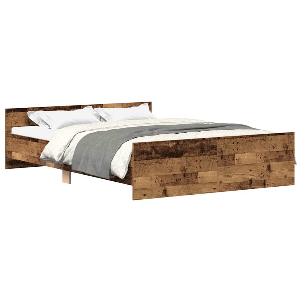 Rama łóżka bez materaca Stare drewno 140x190cm Drewno klejone