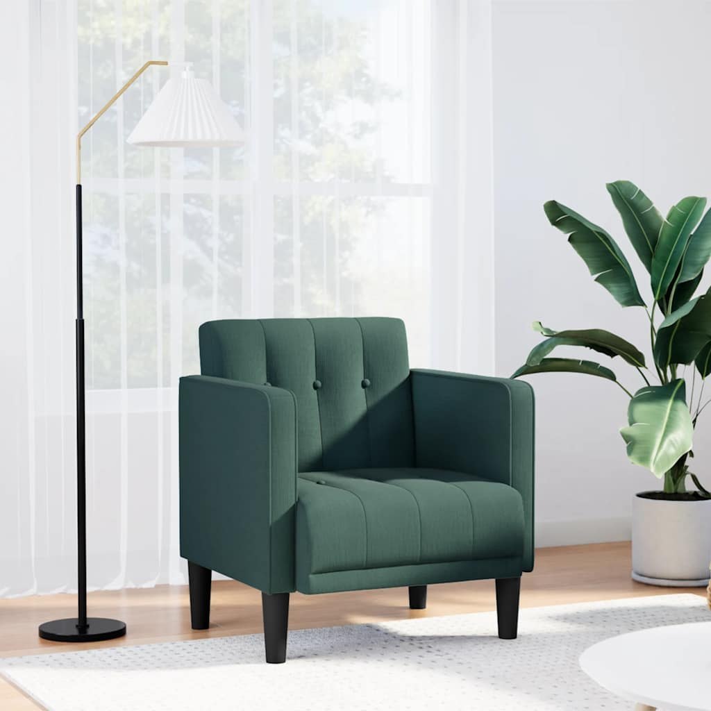 Sofa Fotel z Podłokietnikami Ciemnozielony 53 cm Tkanina Lumarko!