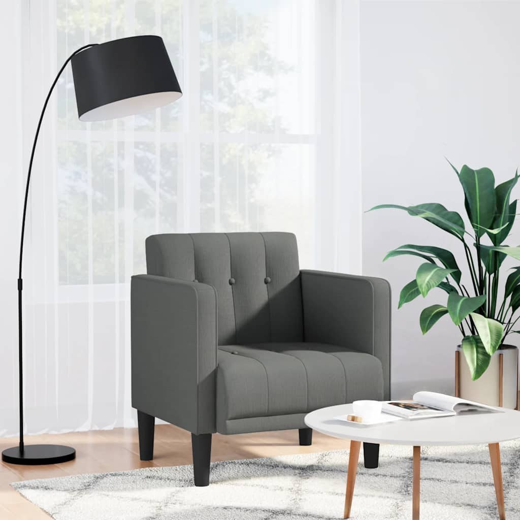 Sofa Fotel z Podłokietnikami Ciemnoszary 53 cm Tkanina Lumarko!