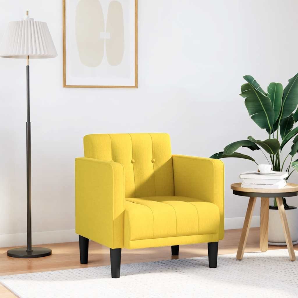 Sofa Fotel z Podłokietnikami Jasnożółty 53 cm Tkanina Lumarko!
