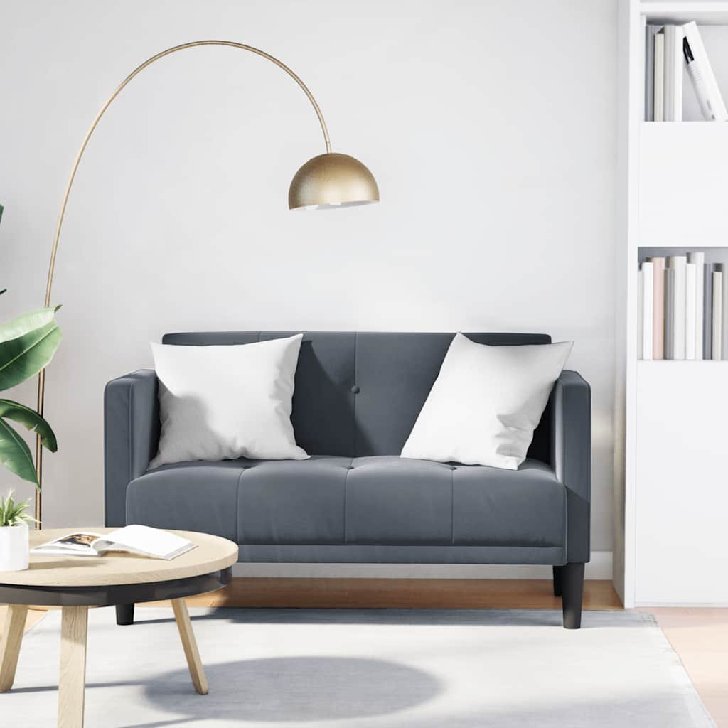 Sofa dwuosobowa Ciemnoszara 111 cm Aksamit Lumarko!
