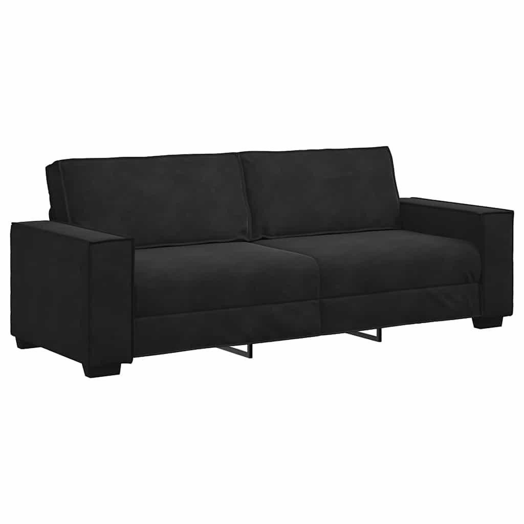 Sofa 3-osobowa, czarny, 180 cm, tapicerowana aksamitem Lumarko!