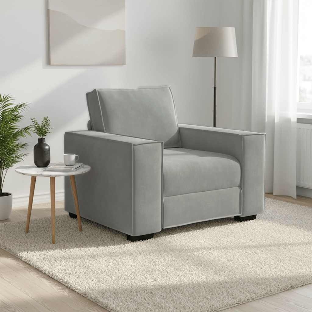 Sofa Fotel Jasnoszary 60 cm Aksamit Lumarko!