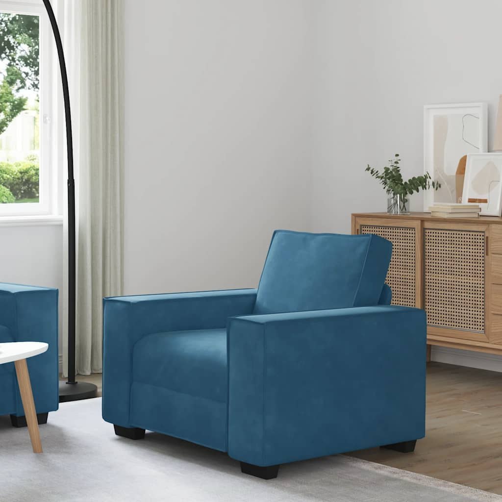 Sofa Fotel Niebieski 60 cm Aksamit Lumarko!