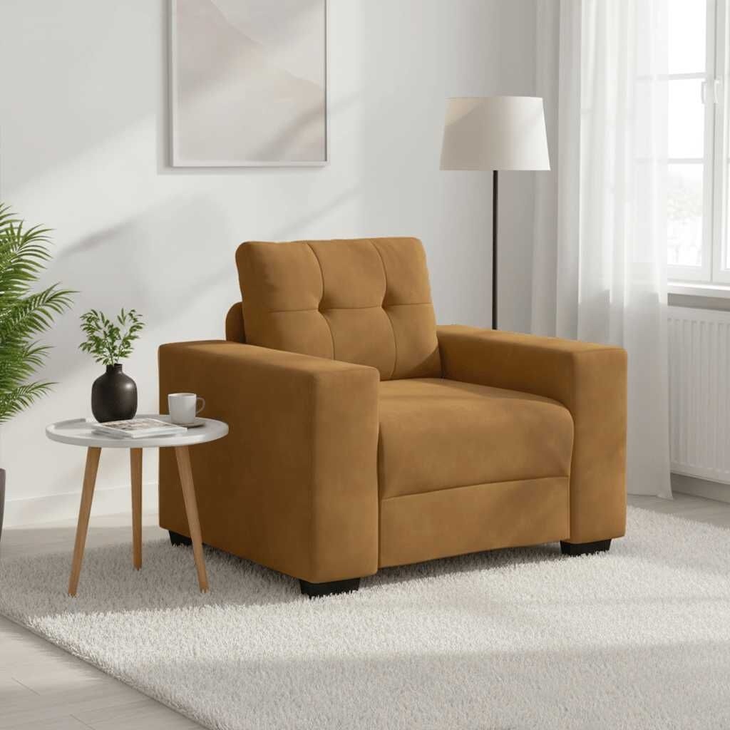 Sofa Fotel Brązowy 60 cm Aksamit Lumarko!