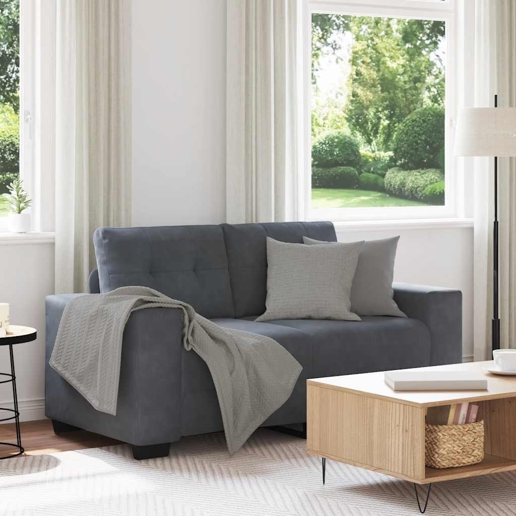 Sofa dwuosobowa Ciemnoszara 120 cm Aksamit Lumarko!
