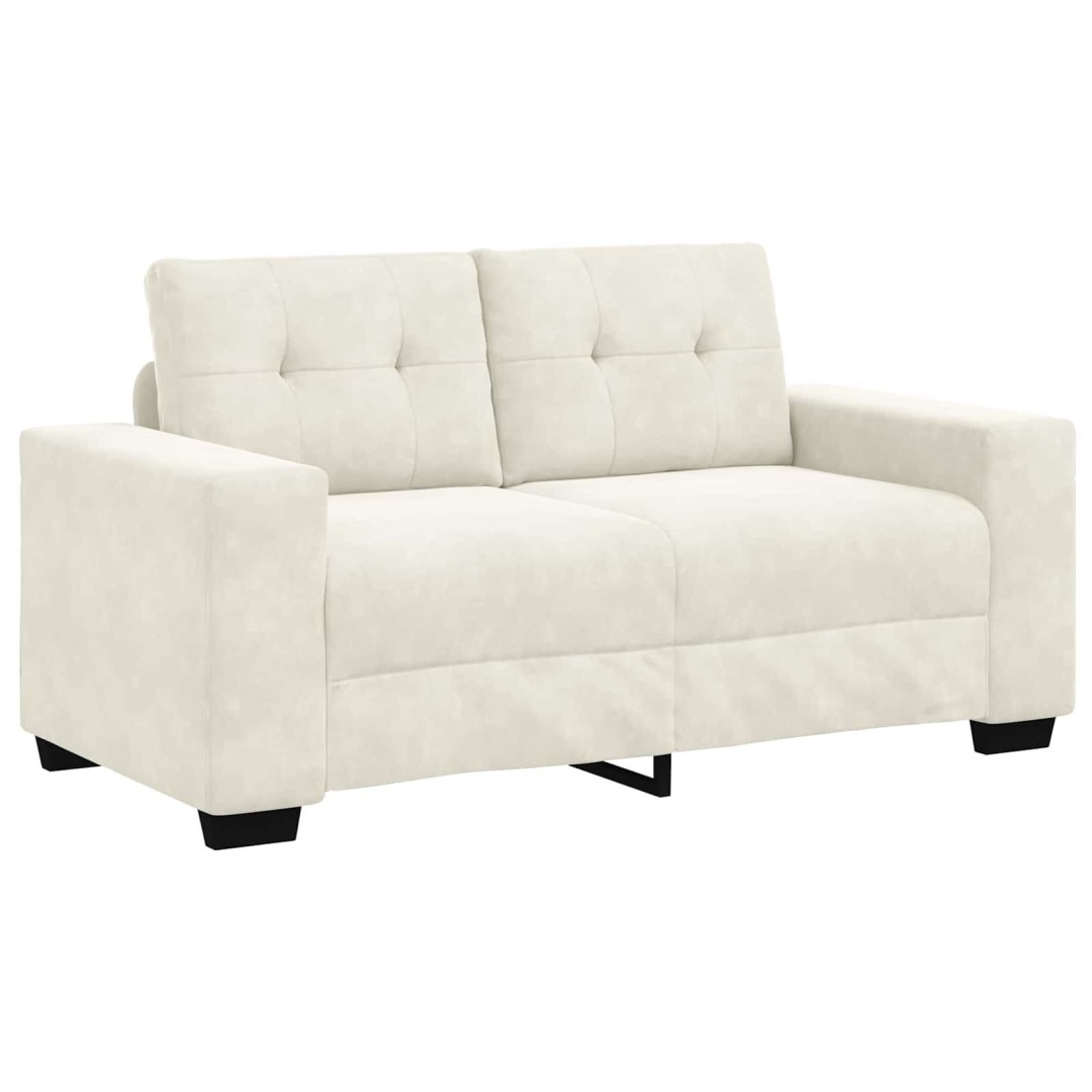 Sofa dwuosobowa, kremowa, 120 cm, aksamit Lumarko!