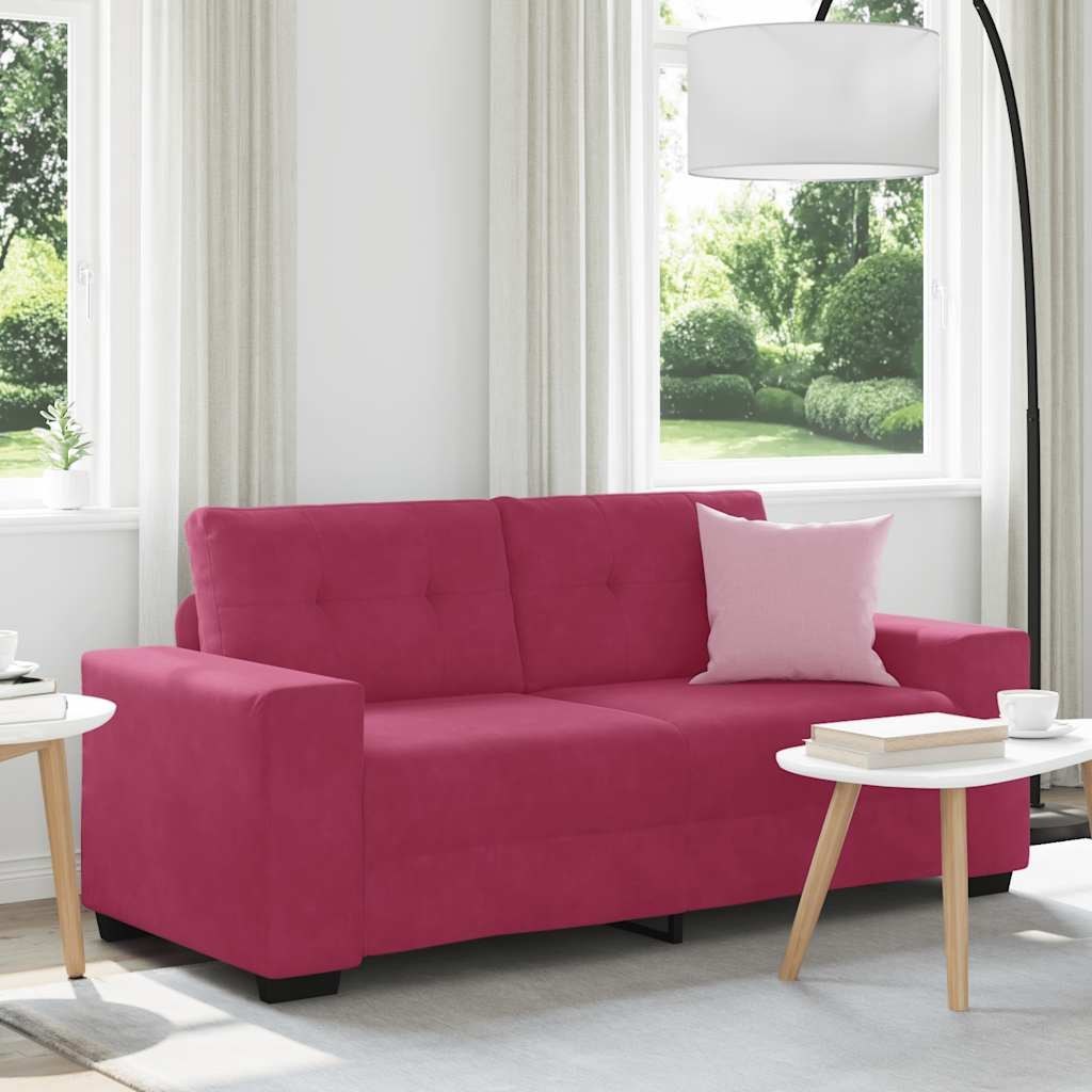 Sofa dwuosobowa, wino czerwone, 140 cm, aksamit Lumarko!