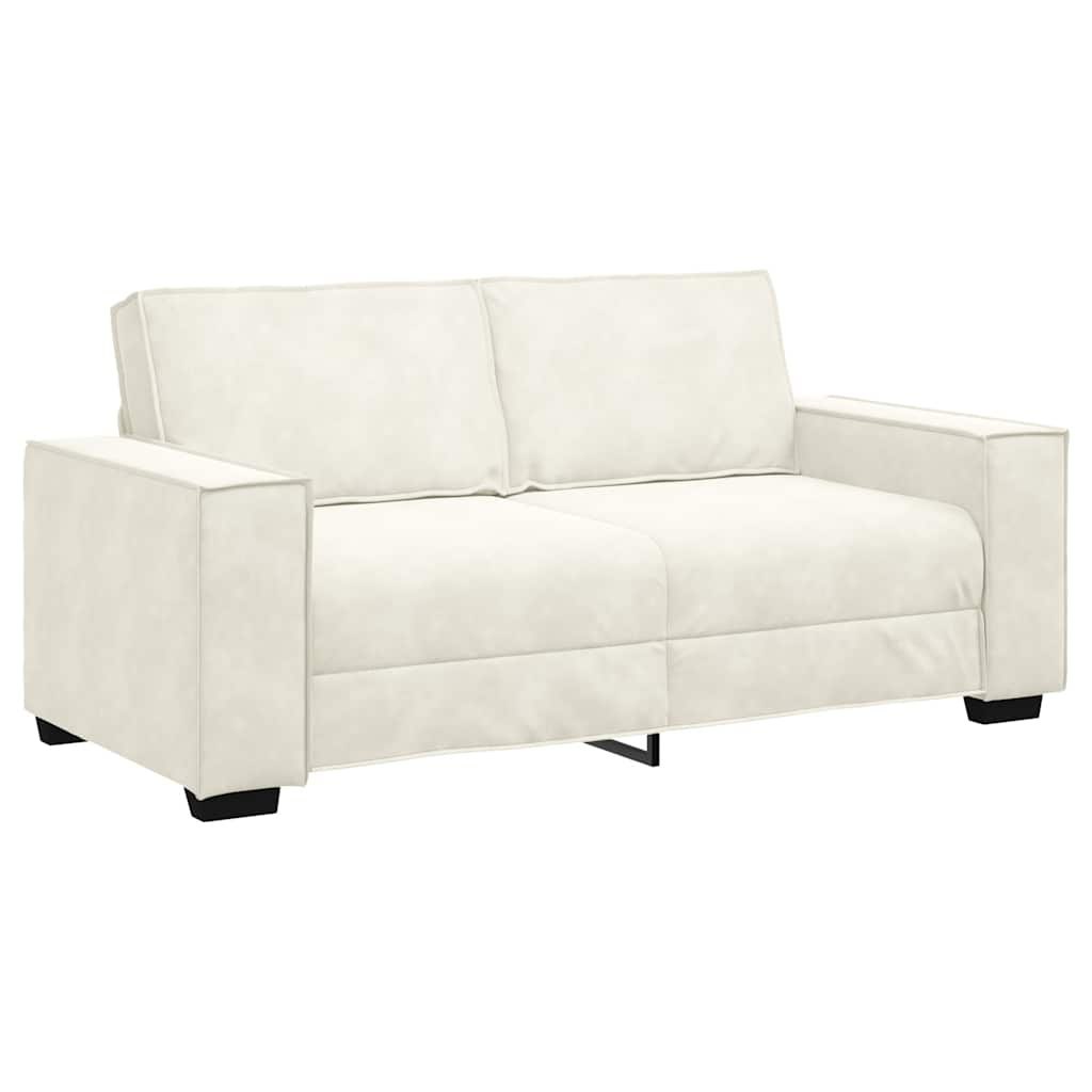 Sofa 2-osobowa, kremowy, 140 cm, tapicerowana aksamitem Lumarko!