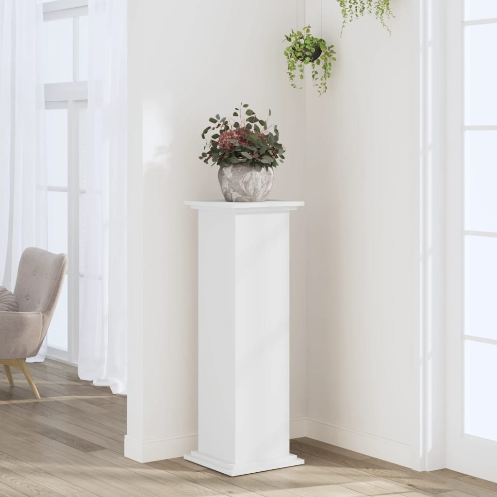 Stojak na rośliny Biały 33 x 33 x 100 cm Drewno inżynieryjne