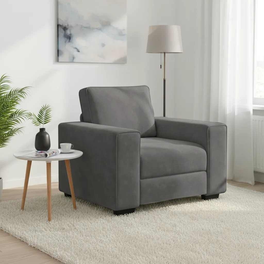 Sofa Fotel Ciemnoszary 60 cm Aksamit Lumarko!