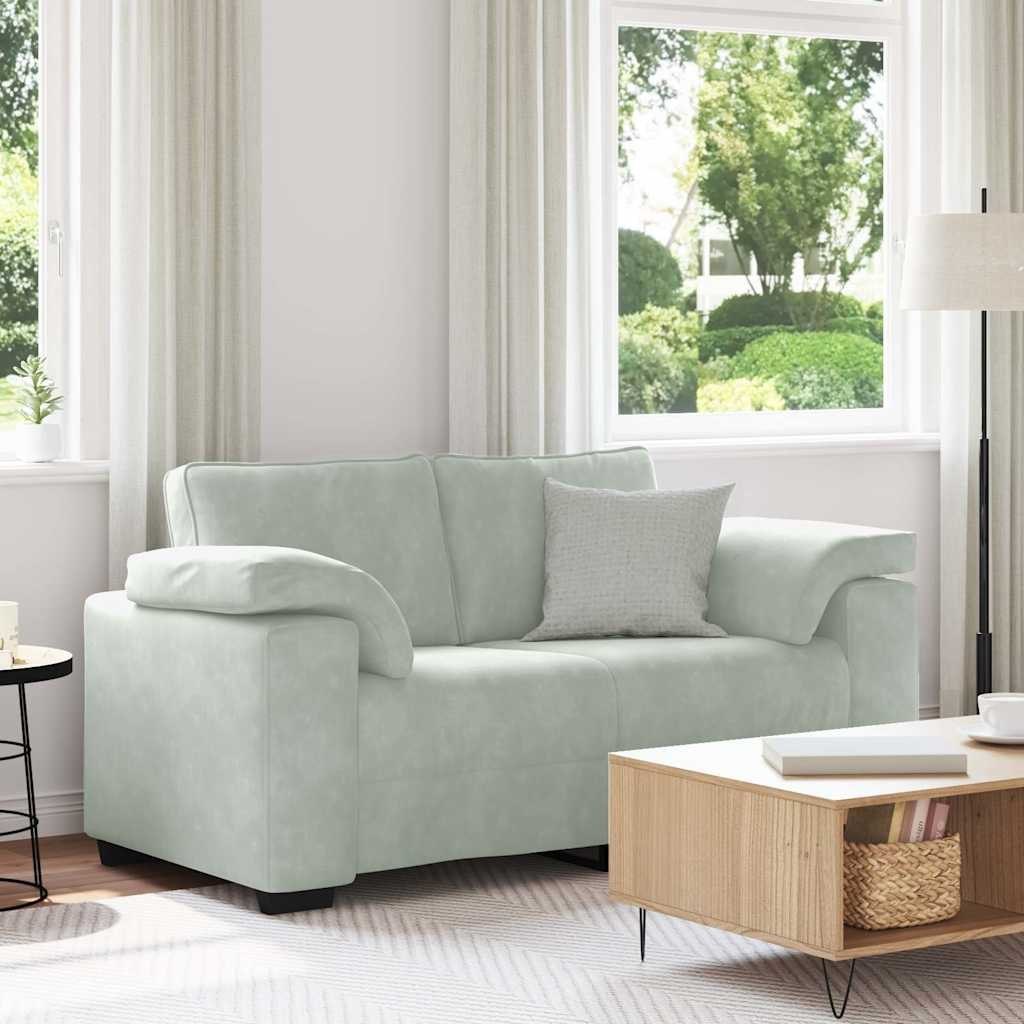 Sofa dwuosobowa Jasnoszara 120 cm Aksamit Lumarko!