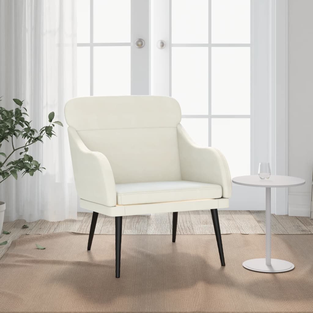 Fotel, kremowy, 63x76x80 cm, obity aksamitem Lumarko!