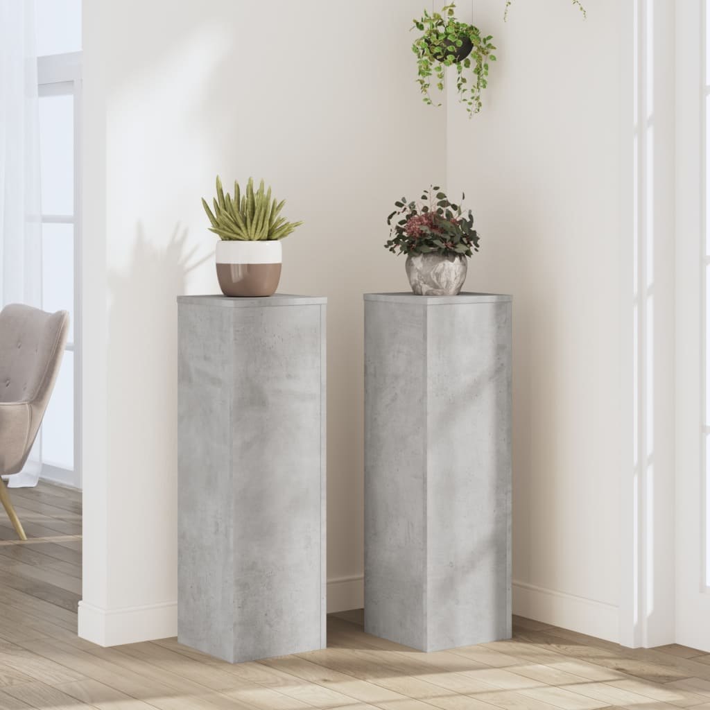 Stojak na rośliny 2 szt. Betonowy szary 25 x 25 x 80 cm