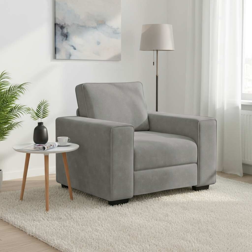 Sofa Fotel Jasnoszary 60 cm Aksamit Lumarko!