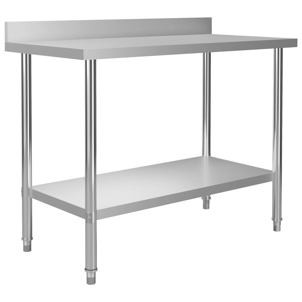 Kuchenny stół roboczy z rantem, 120x60x93 cm, stal nierdzewna Lumarko!