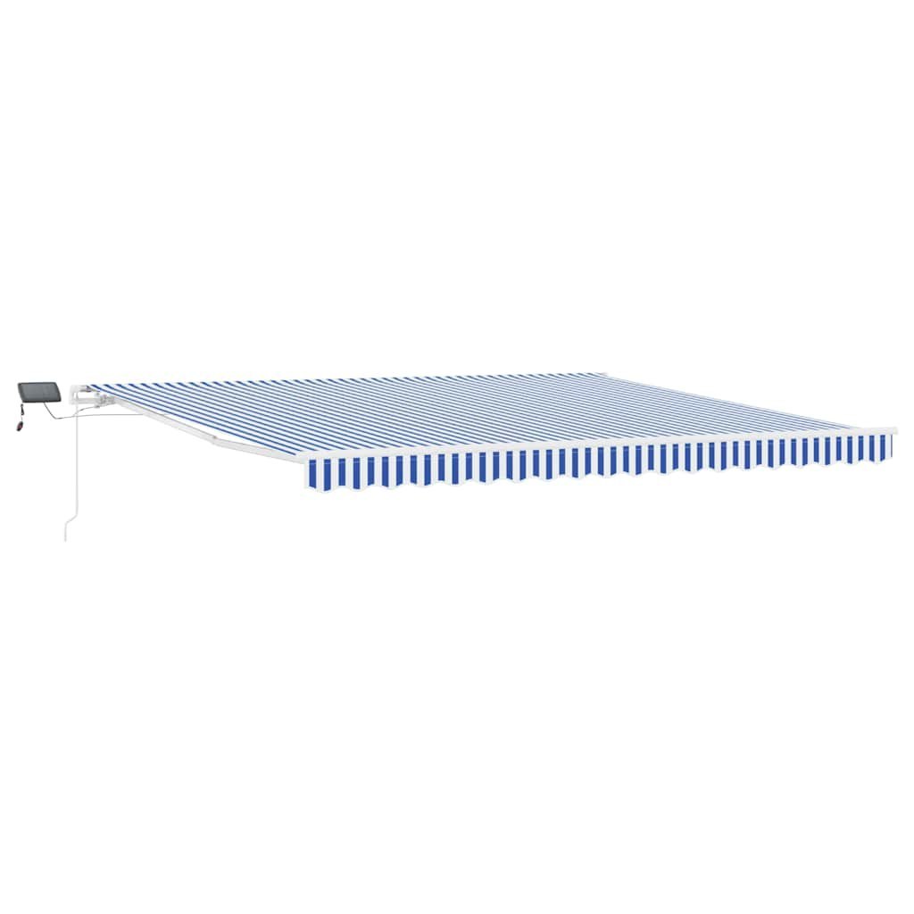 Markiza zwijana with niebiesko-biały 4.5 x 3 m Tkanina i metal Lumarko!
